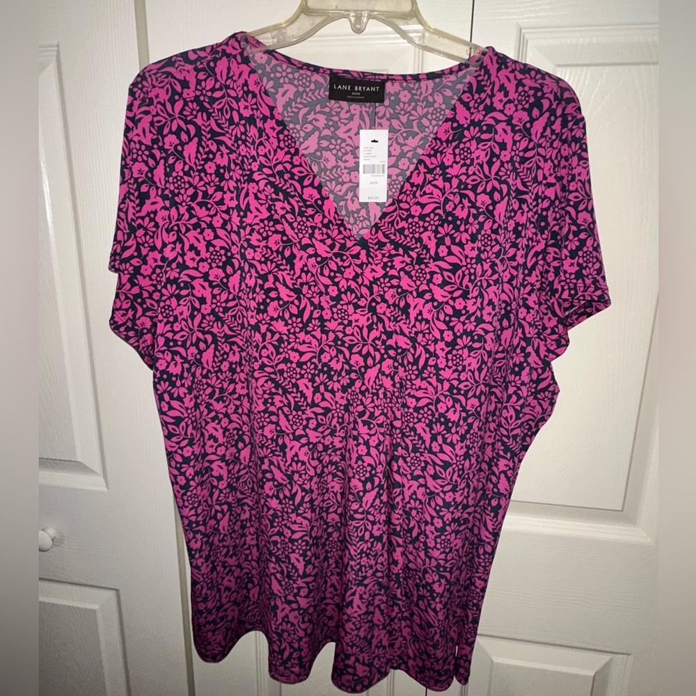 Lane Bryant Short Sleeve Blouse - Pink